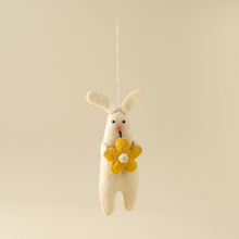 Load image into Gallery viewer, Blossom Bunny Felt Ornament - Yellow
