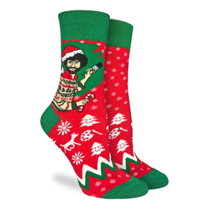 Bob Ross Christmas Socks