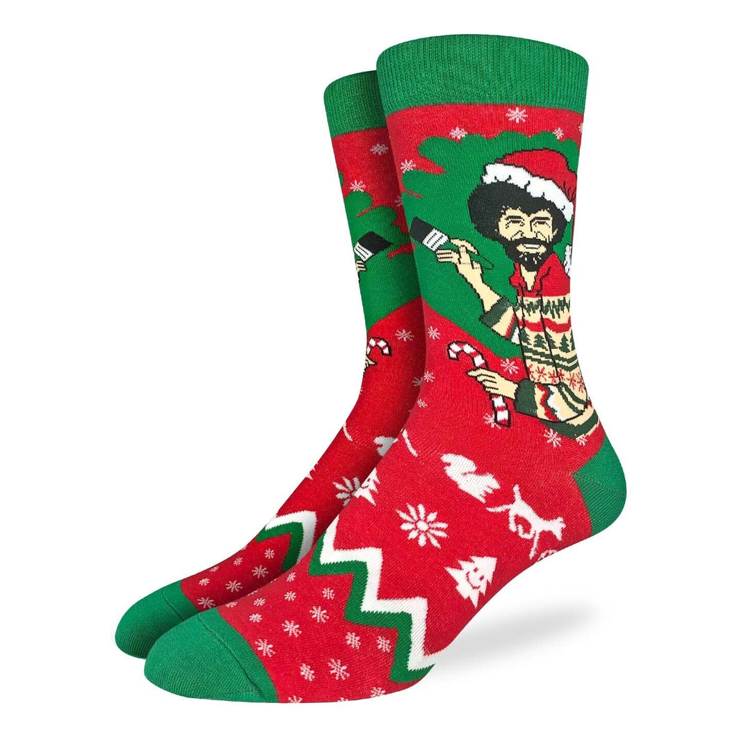 Bob Ross Christmas Socks