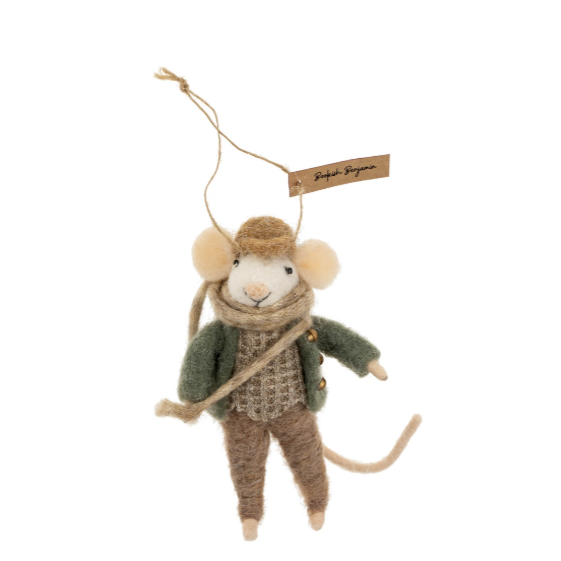 Bookish Benjamin Mouse Holiday Ornament