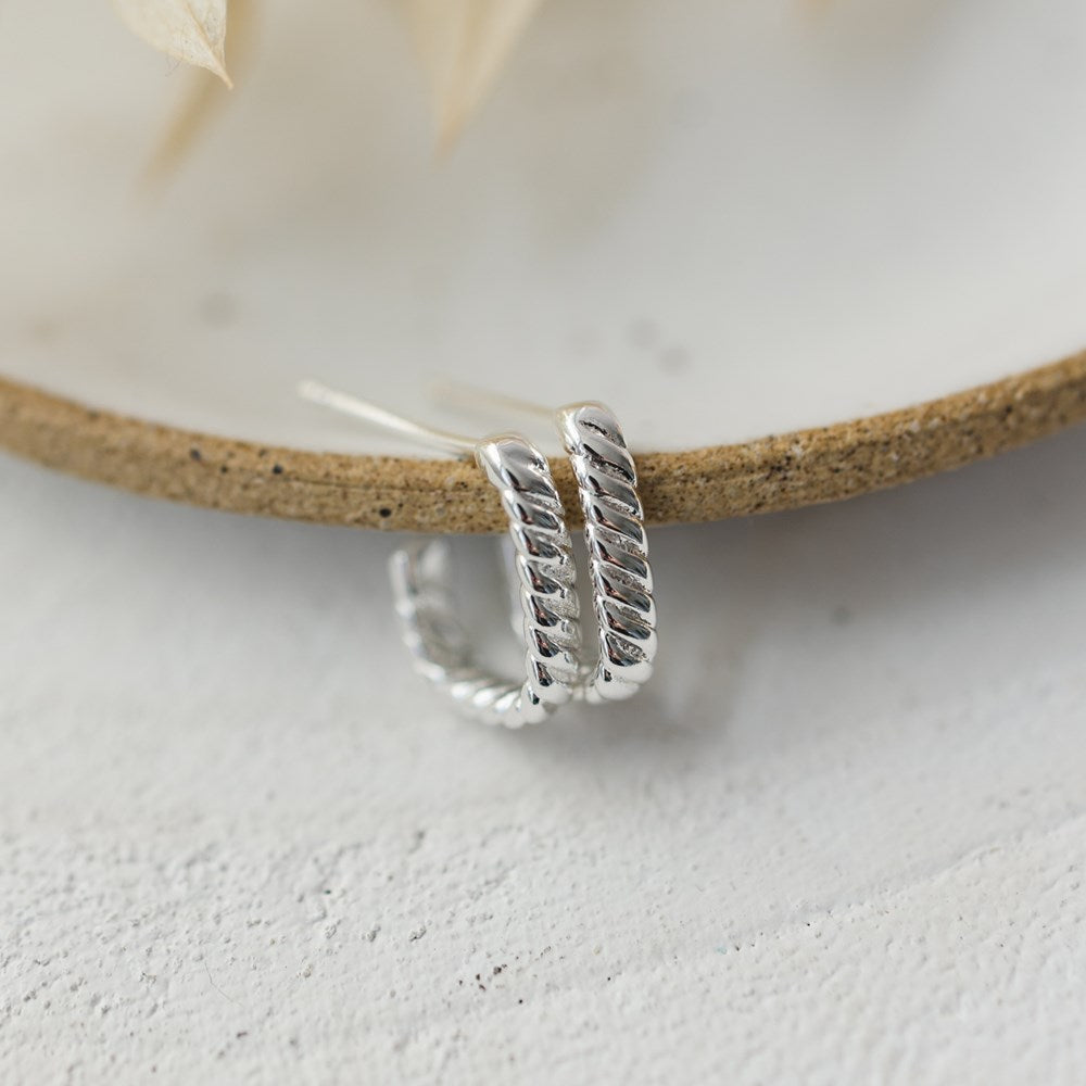 Braided Studs - Silver