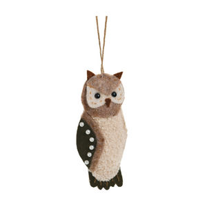 Brown And Beige Owl Ornament