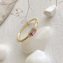 Load image into Gallery viewer, Cambridge Light Pink Baguette Ring - Gold Vermeil
