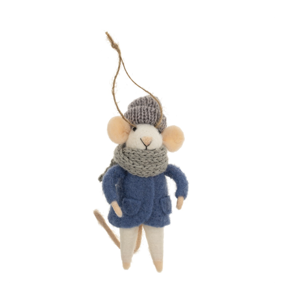 Cozy Cora Mouse Holiday Ornament