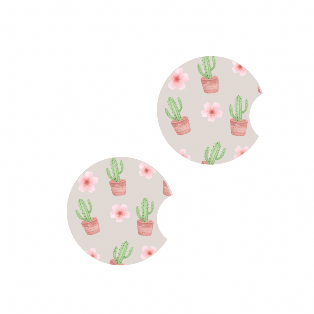 Car Coaster - Blooming Cactus
