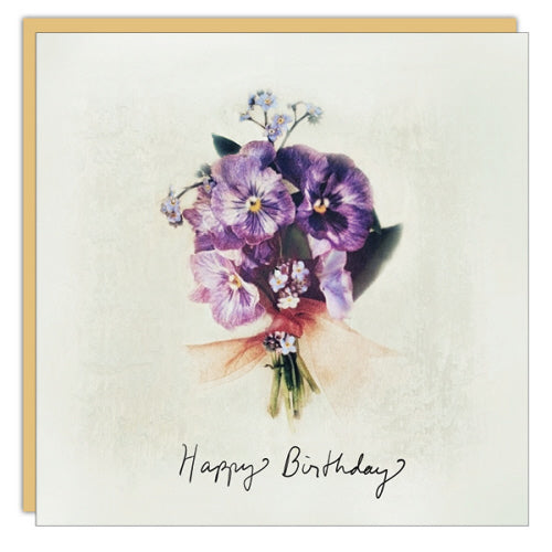 Card - Birthday Bouquet Pansies