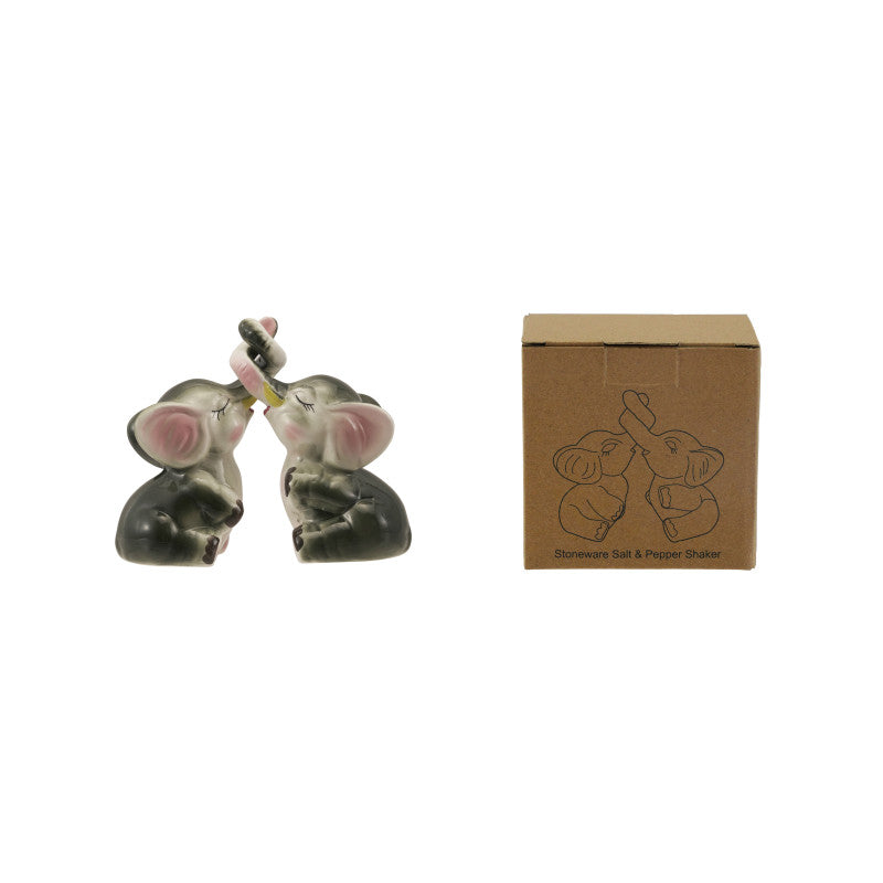 Ceramic Interlocking Elephant Salt & Pepper Shaker