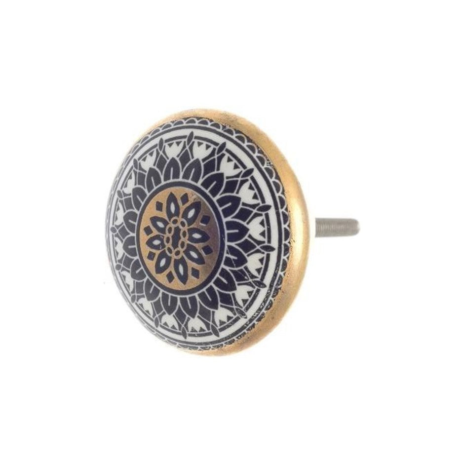 Ceramic Knob - Blue & White