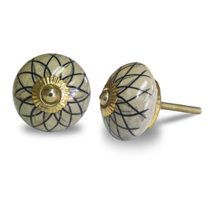 Ceramic Knob - Golden & Black