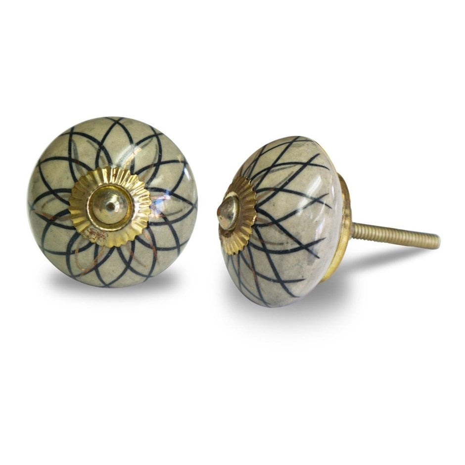 Ceramic Knob - Golden & Black