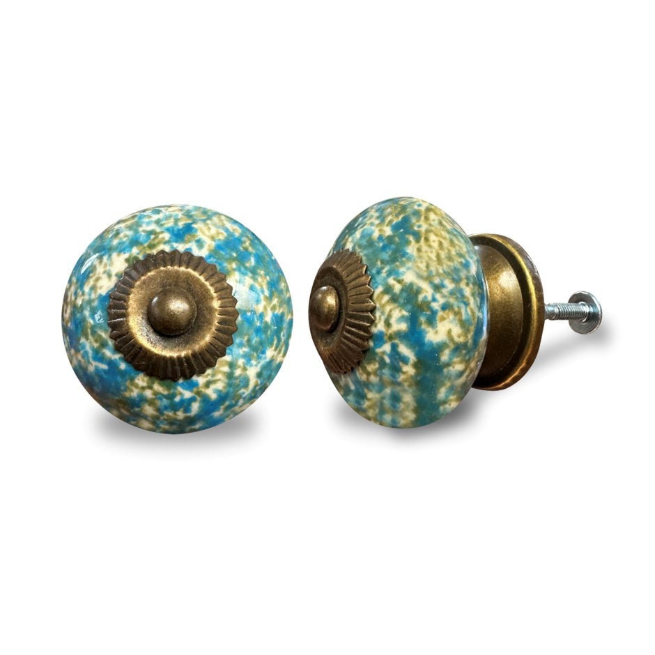 Ceramic Multi Ocean Knob - Blue