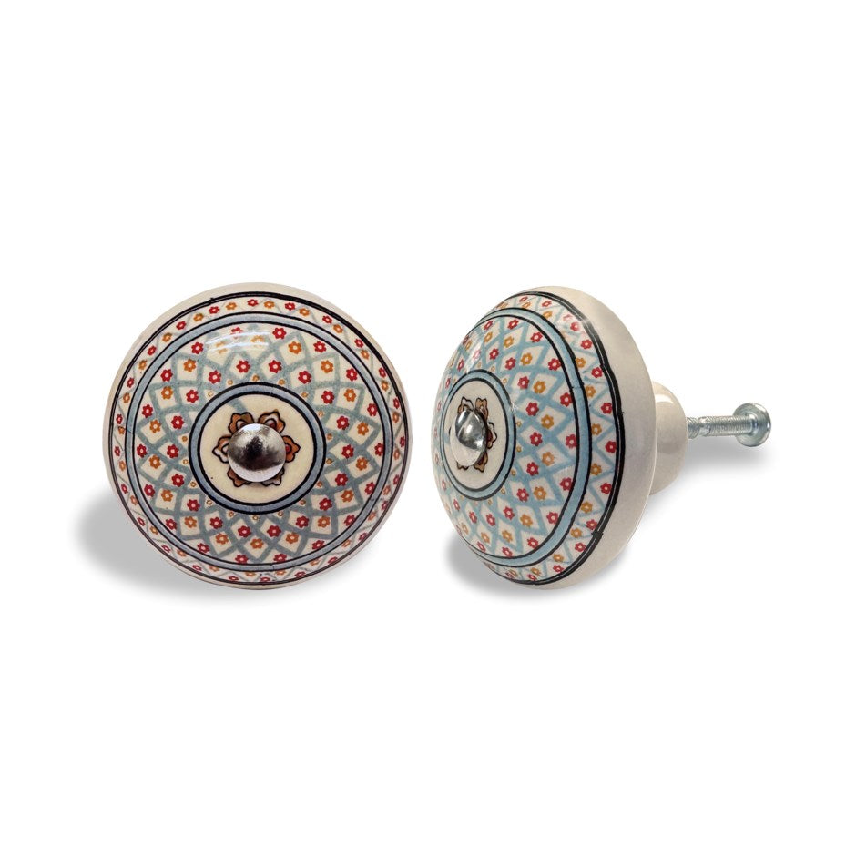 Ceramic Multi Texture Knob - Blue