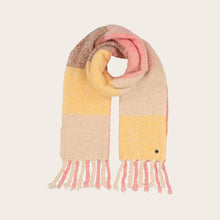 Load image into Gallery viewer, Checked Scarf with XL Fringes - Cream, Pink, Yellow
