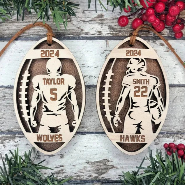 Personalized Christmas Ornament - Football