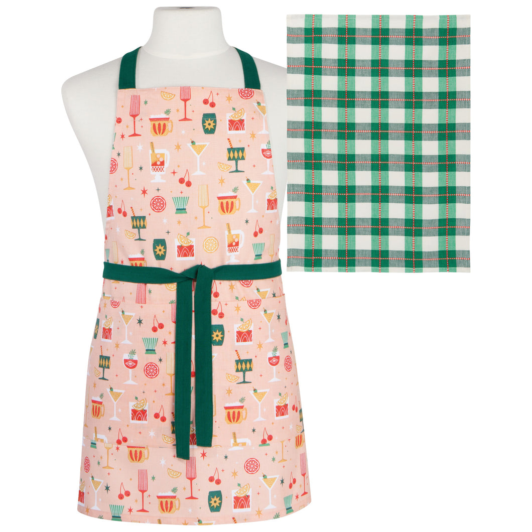 Christmas Apron & Dishtowel Set - Holiday Spirits