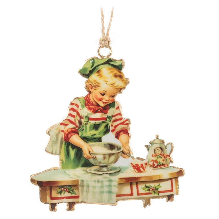 Christmas Girl In Kitchen Ornament