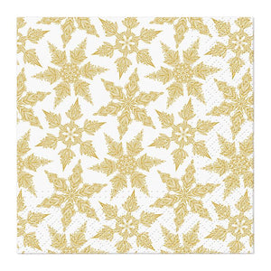 Cocktail Napkins, Pack of 20 - Gold Winter