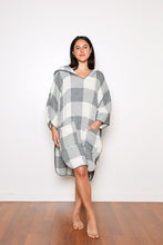 Load image into Gallery viewer, Cocoon Poncho - Granite Plaid
