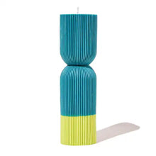 Load image into Gallery viewer, Colour Block Pilar Candle - Green/Lime
