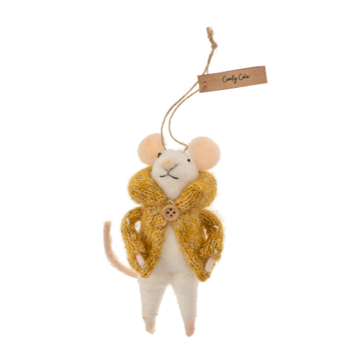 Comfy Cole Mouse Holiday Ornament