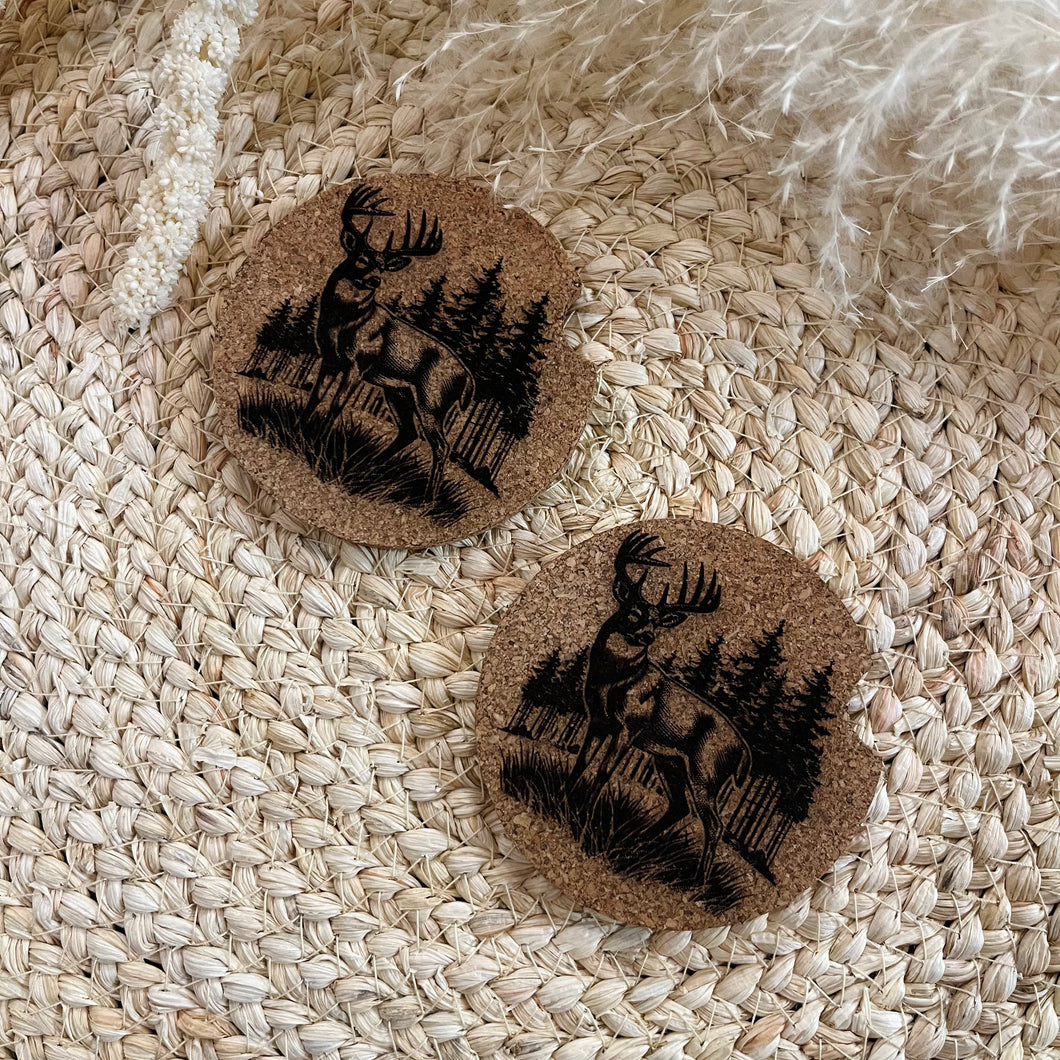 Cork Car Coaster - Big Buck
