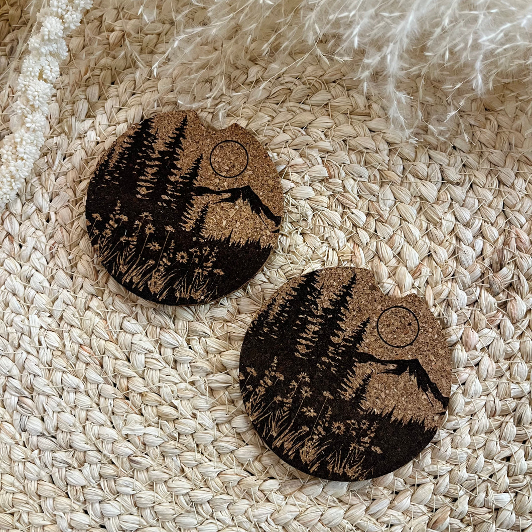 Cork Car Coaster - To The Mountains I Must Go