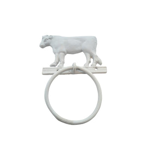 Cow Towel Holder - White