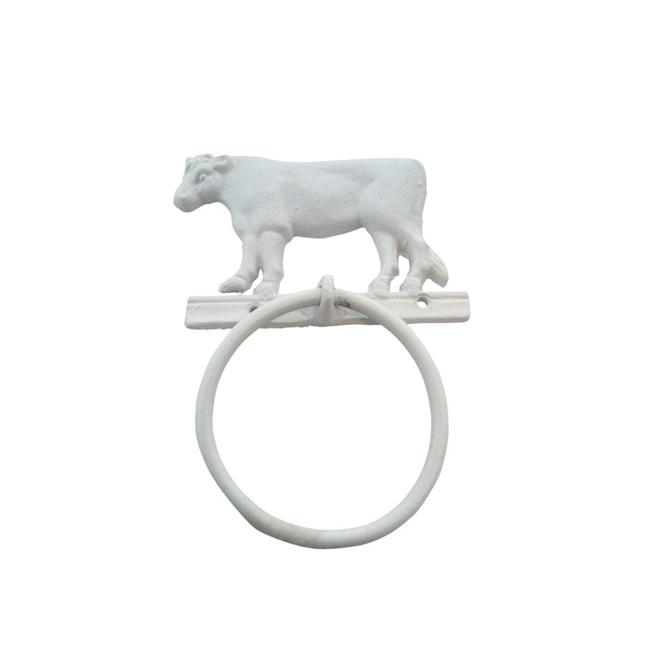 Cow Towel Holder - White