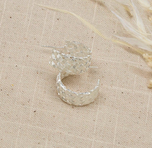 Criss Cross Hoops - Silver