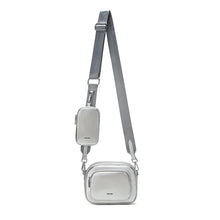 Load image into Gallery viewer, Daisy Crossbody - Silver Nylon
