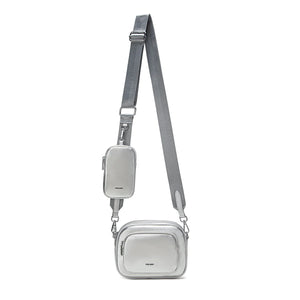 Daisy Crossbody - Silver Nylon