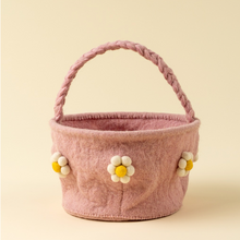 Load image into Gallery viewer, Daisy Felt Easter Basket - Pink
