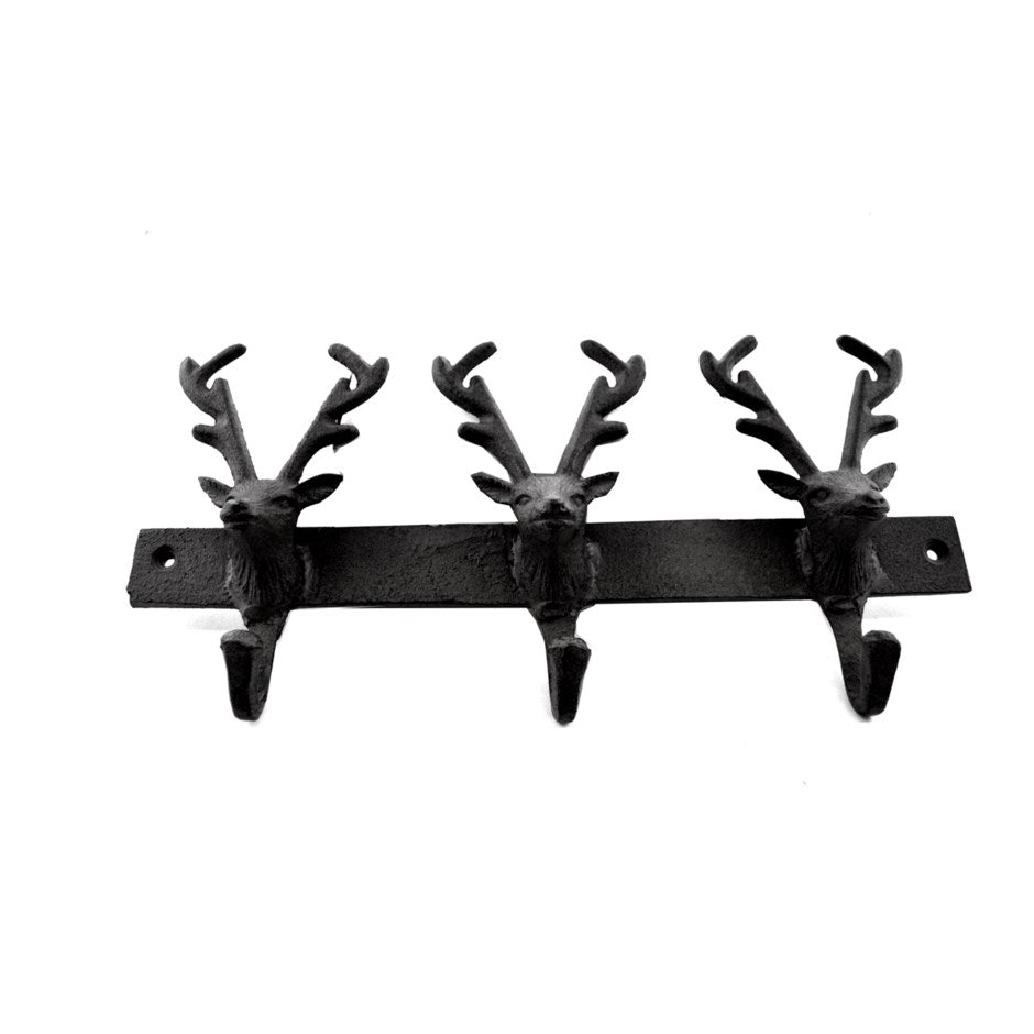 Deer Head Coat Rack - Black