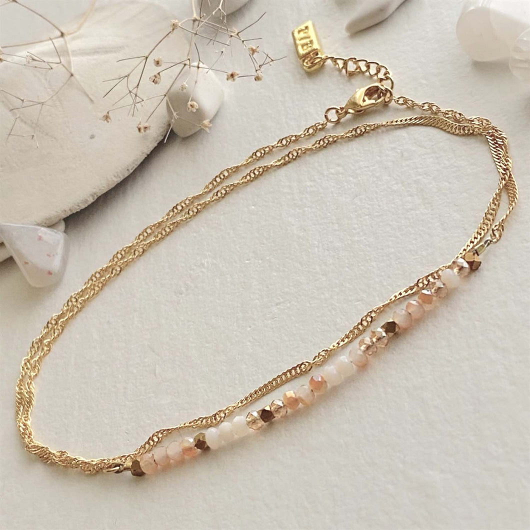 Diamond Dog Beaded Double Wrap Anklet - Santa Fe