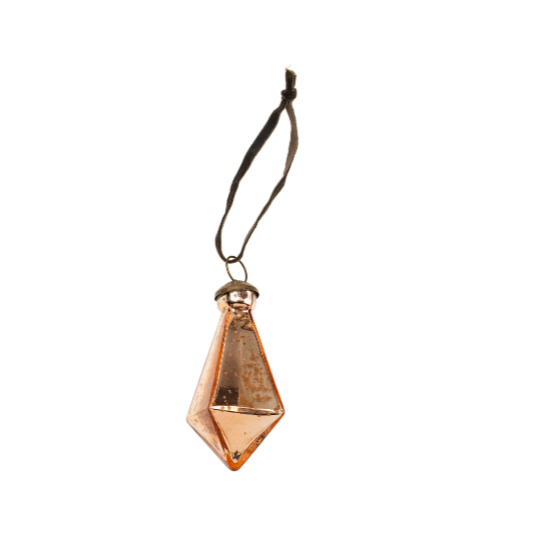 Diamond Droplet Holiday Ornament Large - Copper