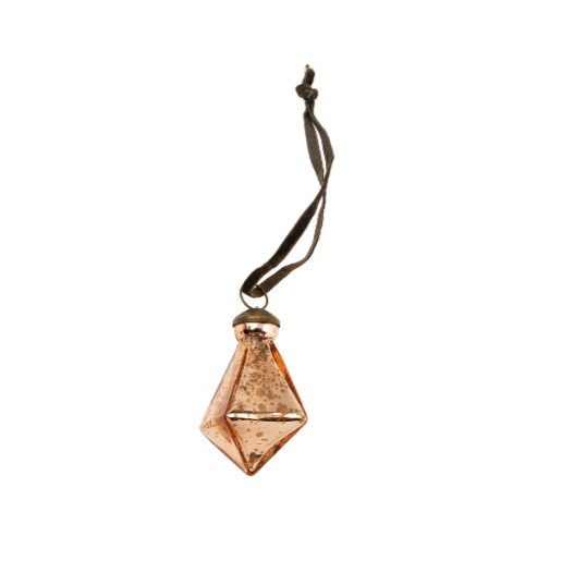 Diamond Droplet Holiday Ornament Small - Copper