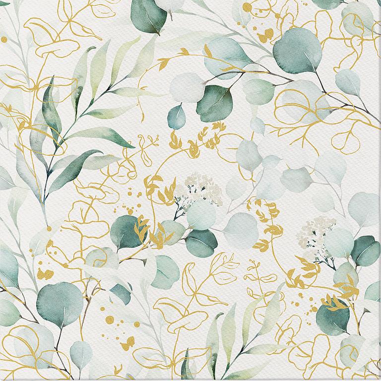 Dinner Napkins - Golden Eucalyptus