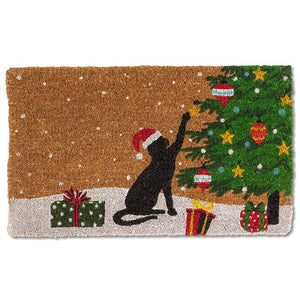 Doormat - Playful Christmas Kitty