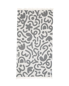 Drew Doodle Towel - Granite