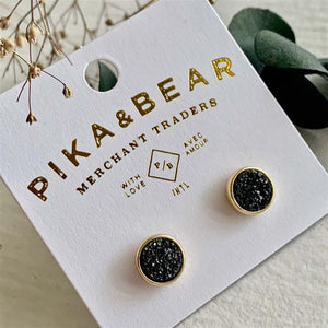 Zella Gold Plated Druzy Stud Earrings