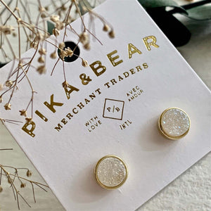 Zella Gold Plated Druzy Stud Earrings