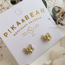 Load image into Gallery viewer, Charlotte Raw Brass Spider Stud Earrings - Gold
