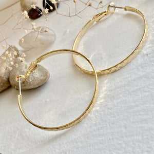 Lars 4cm Textured Hoop Earrings