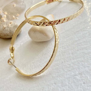 Lars 4cm Textured Hoop Earrings