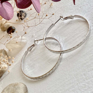 Lars 4cm Textured Hoop Earrings