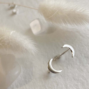 New Moon Crescent Moon Style Stud - Sterling Silver
