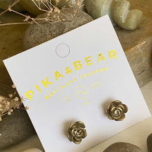 Load image into Gallery viewer, Alcott Bronze Rose Stud Earrings
