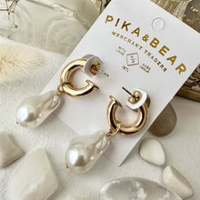 Load image into Gallery viewer, Anais Baroque Pearl Drop Earrings - Gold
