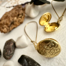 Load image into Gallery viewer, Cedarburg Brass Locket Drop Earrings
