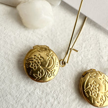 Load image into Gallery viewer, Cedarburg Brass Locket Drop Earrings
